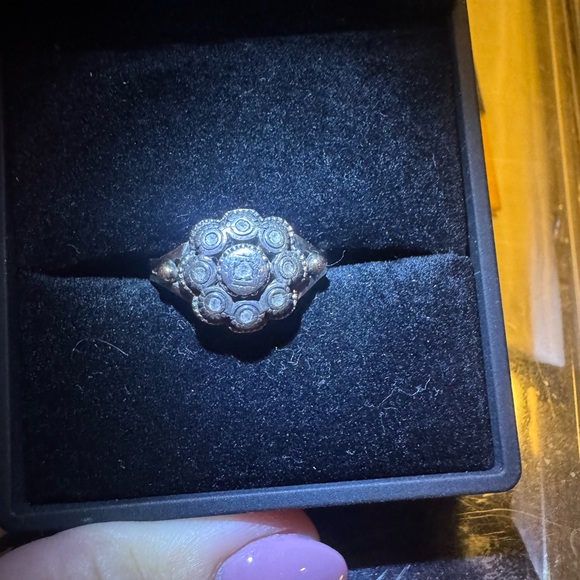 Zales Vintage-Inspired Gold and Silver Ring - Picture 1 of 3